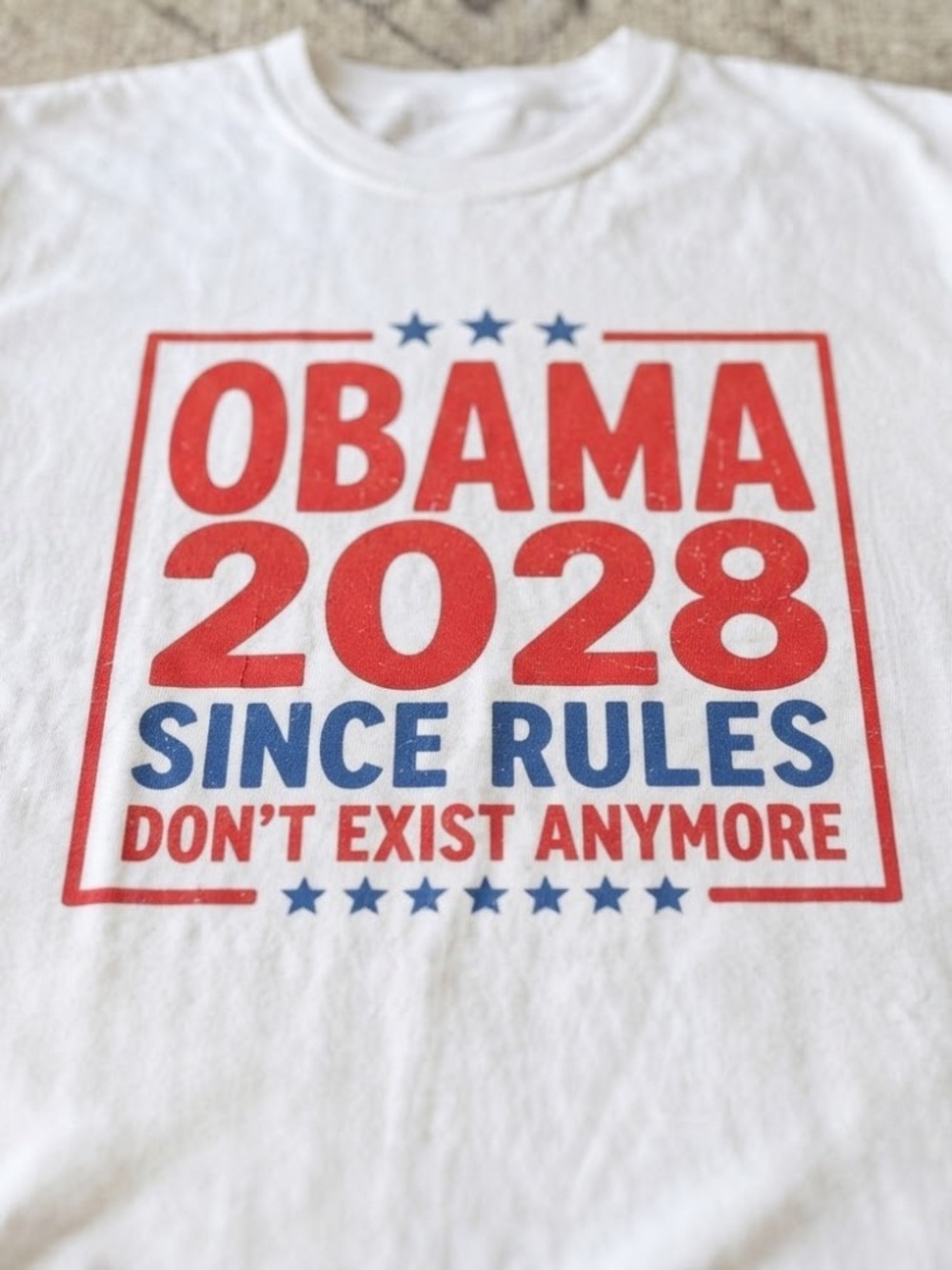 Obama 2028 Since Rules Don’t Exist Funny Political Graphic Tee | Gildan 5000 - Picture 3 of 7